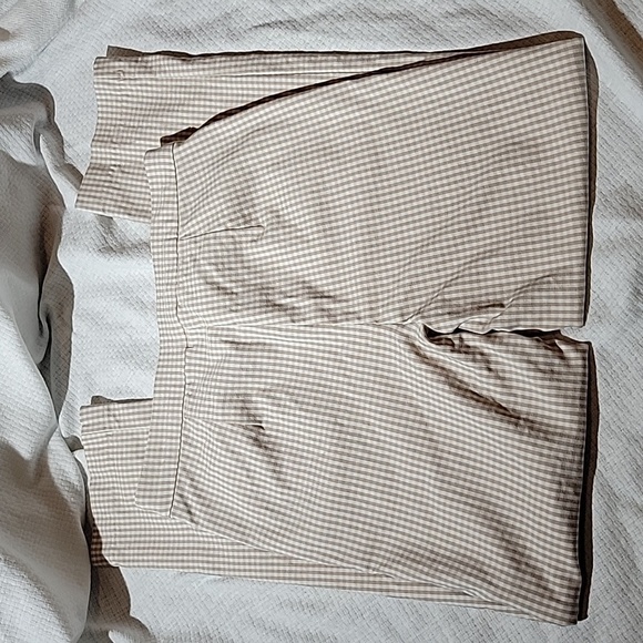 Nicole Miller New York Beige White Checkered Slim Fit Ankle Pants Size 2 Mint Co - Picture 6 of 7